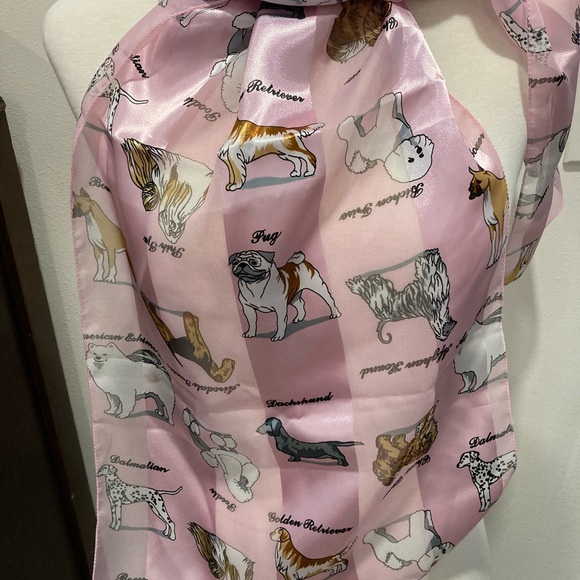 Pink Dog Scarf Pug Boxer Dachshund Poodle Golden Retriever Bichon Shih Tzu Boxer - Picture 3 of 7